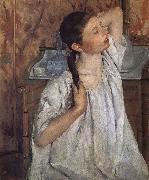 Mary Cassatt The girl do up her hair Germany oil painting reproduction